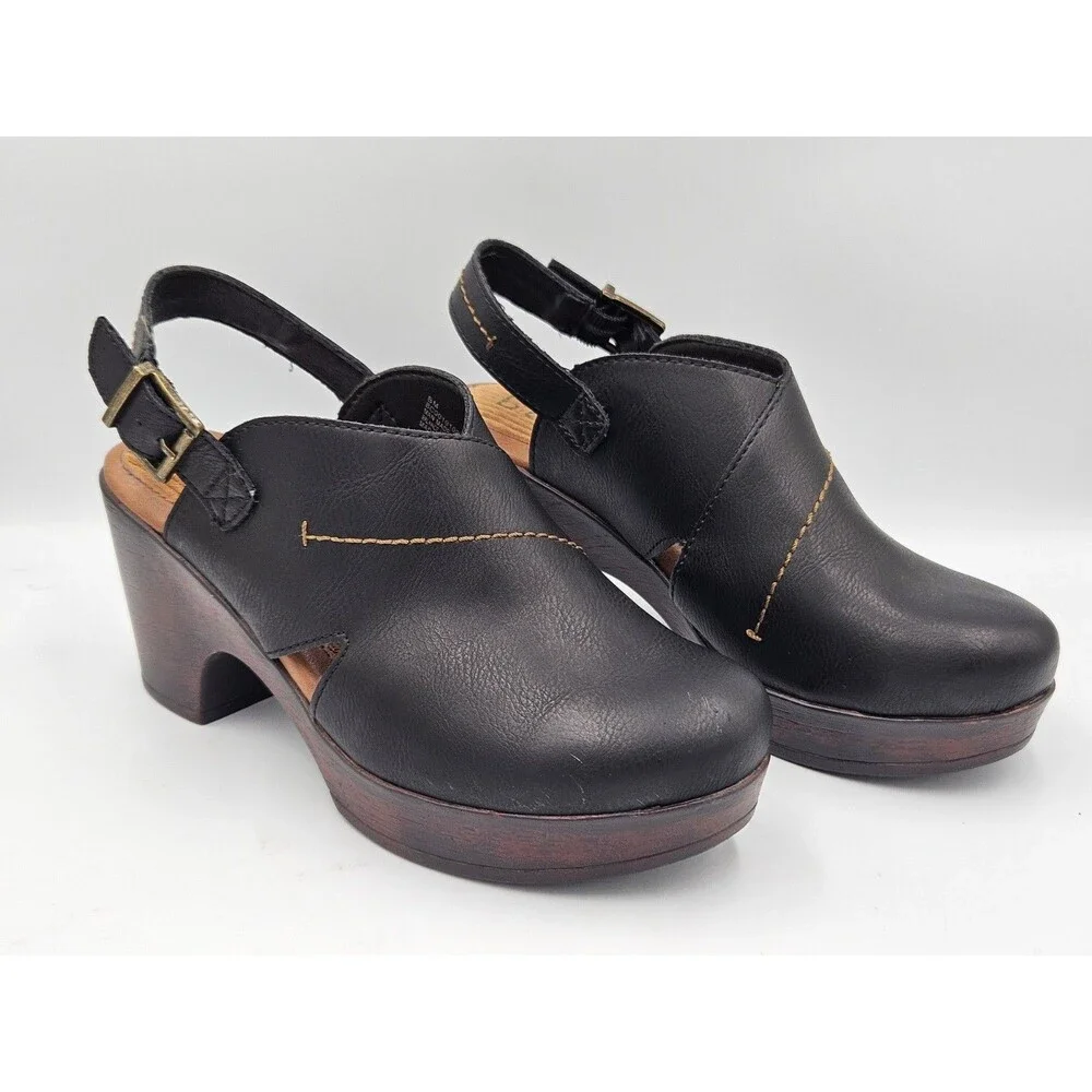 BOC by Born Cecila Womens Round Platform Clogs Brown Size 8M